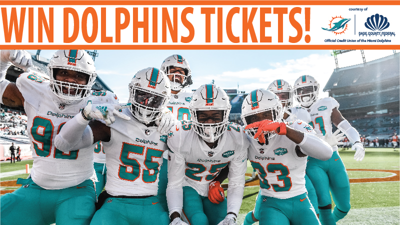 Group of Miami Dolphins football players